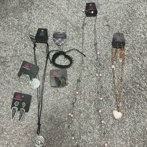 Lot of jewelry earrings bracelet and necklaces